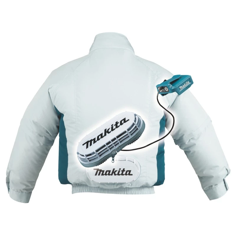 Makita | akkutuulettava takki, valkoinen, L