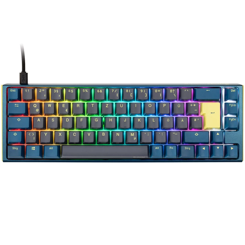 Ducky One 3 SF DayBreak -näppäimistö pelikäyttöön USB saksa musta sininen