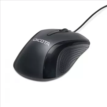 DICOTA - hiiri - molempikätinen - laser - 3 painiketta - johdollinen - USB - musta (D32011)