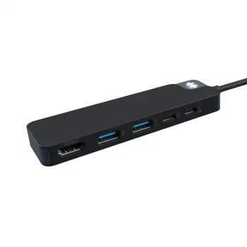 USB-C-keskitin HYPER HD4101BKGL – 5-porttinen (USB-C, USB 3.2 Gen1 Type-A, HDMI 4K), 5 000 Mbit/s, musta