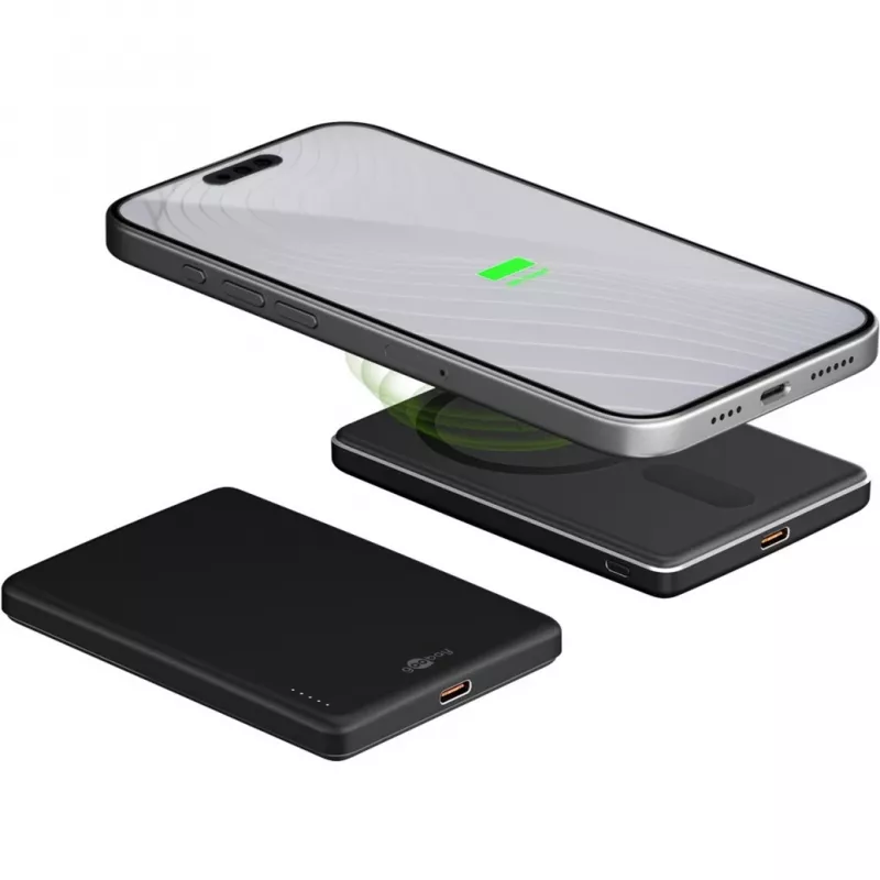 Goobay magneettinen langaton varavirtalähde | 70182 | 5000 mAh | USB-C | musta