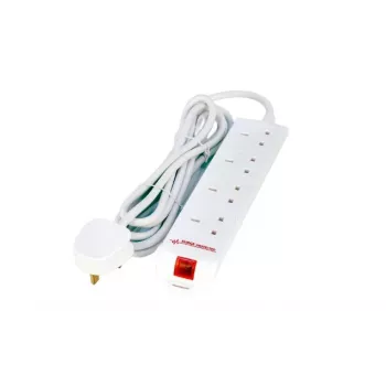 Microconnect MC-UKSURGESTRIP4-2M jatkojohto 4 AC-pistorasiaa sisäkäyttöön valkoinen