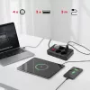 MACLEAN MCE393 B jatkojohto — 4 pistorasiaa, 3×USB, 110–240 V, 2500 W, 3 m kaapeli, musta
