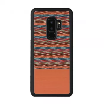 Älypuhelinkotelo man and wood Samsung Galaxy S9 Plus – ruskea ruutukuvio mustalla reunalla