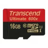Transcend microSDHC MLC 16GB Class 10 UHS-I 600x + SD-adapteri