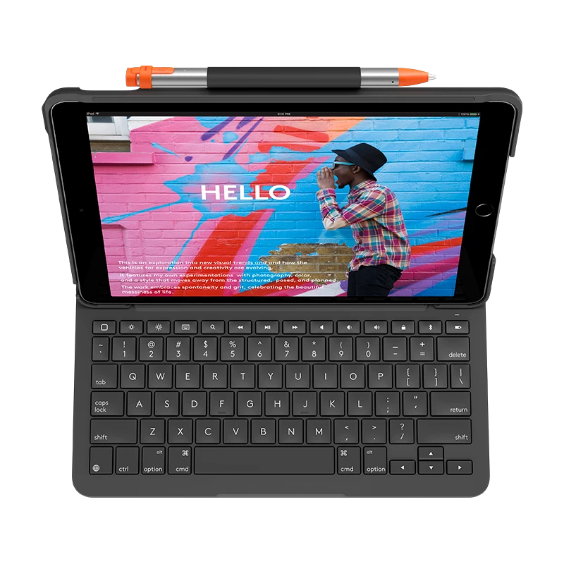 Näppäimistö Logitech ohut Folio iPadille (7., 8. ja 9. sukupolvi)