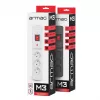 Jatkojohto ARMAC MULTI M3 PROTECTING POWER STRIP, 3 pistorasiaa, 3 m kaapeli, harmaa
