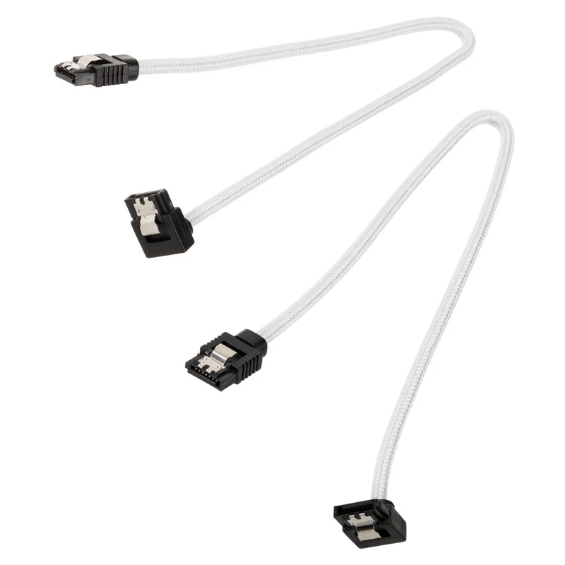 Corsair CC-8900279 Premium punottu SATA-kaapeli, kulmikas, 30 cm, valkoinen, 2 kpl:n pakkaus