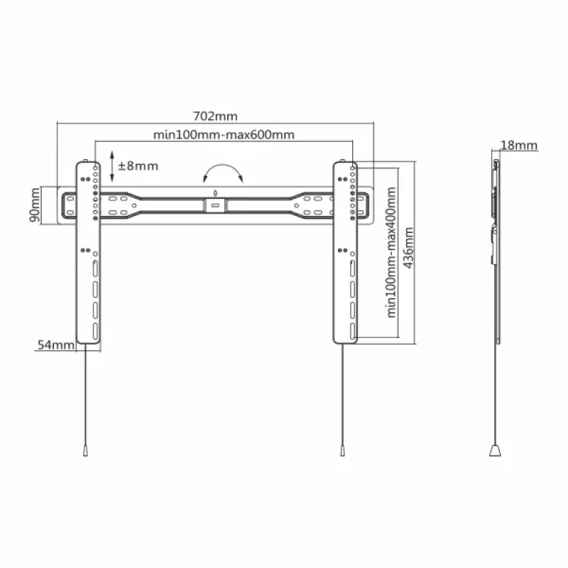 Sbox PLB-5746F kiinteä litteän näytön teline LED-TV 37-70 35kg