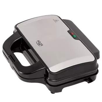 Voileipägrilli Adler AD 3043, 1300 W, tarttumattomat levyt, 2 voileipää, kypsennyspinta 285 × 152 mm, musta