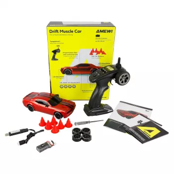 Amewi Drift Muscle Car 4WD 1:20 RTR punainen (21114)