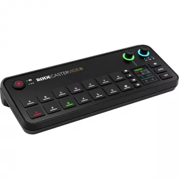 Rode RØDECaster Video video- ja audiotuotantokonsoli, jopa 6 videolähdettä, kaksi esivahvistinta, kaksi sisäistä langatonta vastaanotinta