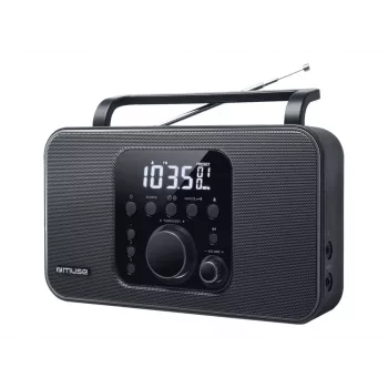 Kannettava radio Muse M-091 R — FM/AM, LCD-näyttö, verkko- tai AA/D-paristokäyttö, kiertosäätimellä äänenvoimakkuus, 1,1 kg, musta