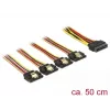 SATA-kaapeli DeLOCK 60158 0,5m SATA 15-pin 4 x SATA 15-pin monivärinen