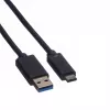 ROLINE - USB-kaapeli - USB Type-C (M) - 9-napainen USB Type-A (M) - 1 m (USB 3.1) - valettu - musta (11.02.9011)