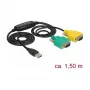 Sarjakaapeli DeLOCK 63466 USB Type-A DB-9 1,5 m musta vihreä keltainen