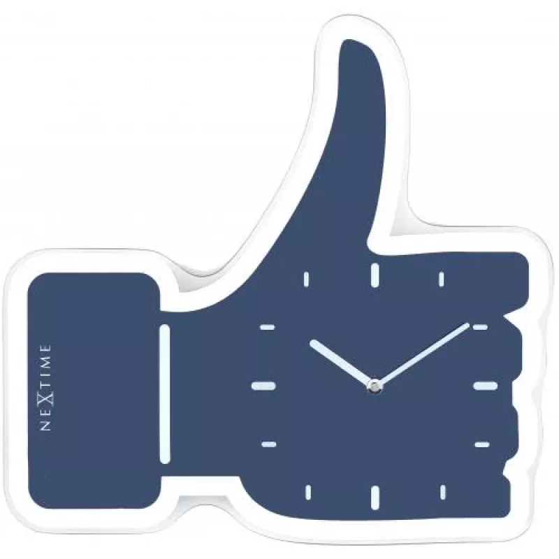 NeXtime kello 5185bl Mini Thumbs Up, 20,5x21, seinäkello, sininen/hopea
