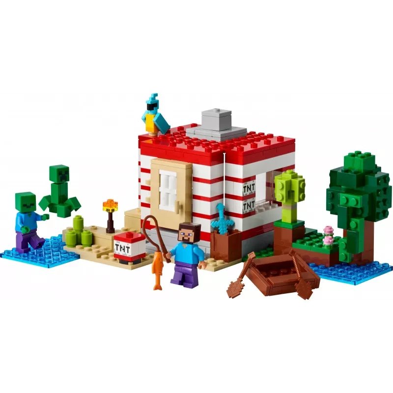 LEGO Minecraft setti 21275 TNT-viidakkotalo rakennuslelu, 287 osaa, 2 minihahmoa, 8+ vuotta