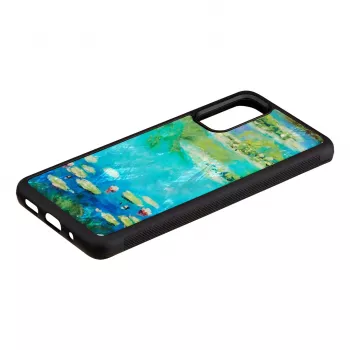 iKins suojakotelo Samsung Galaxy S20:lle — muotoilu musta Water Lilies