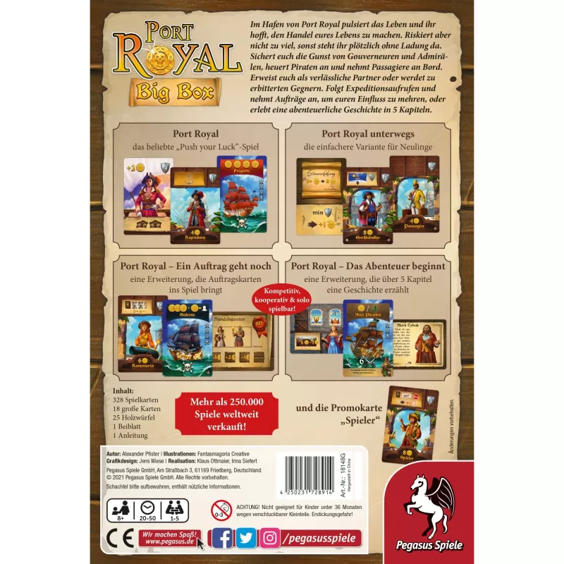 Pegasus Spiele Port Royal Big Box lautapeli