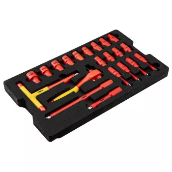 Neo Tools sähköasentajan huoltolaatikko 52 kpl jykevässä 22 laatikossa