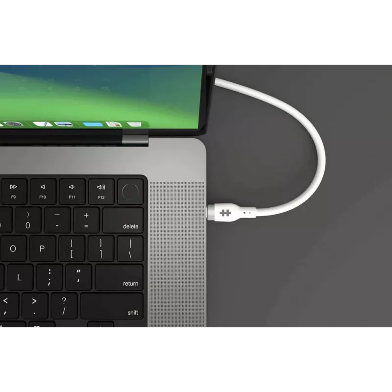 HYPER HyperJuice 240W silikoni USB-C - USB-C-kaapeli (0,9 m/1 m) - valkoinen