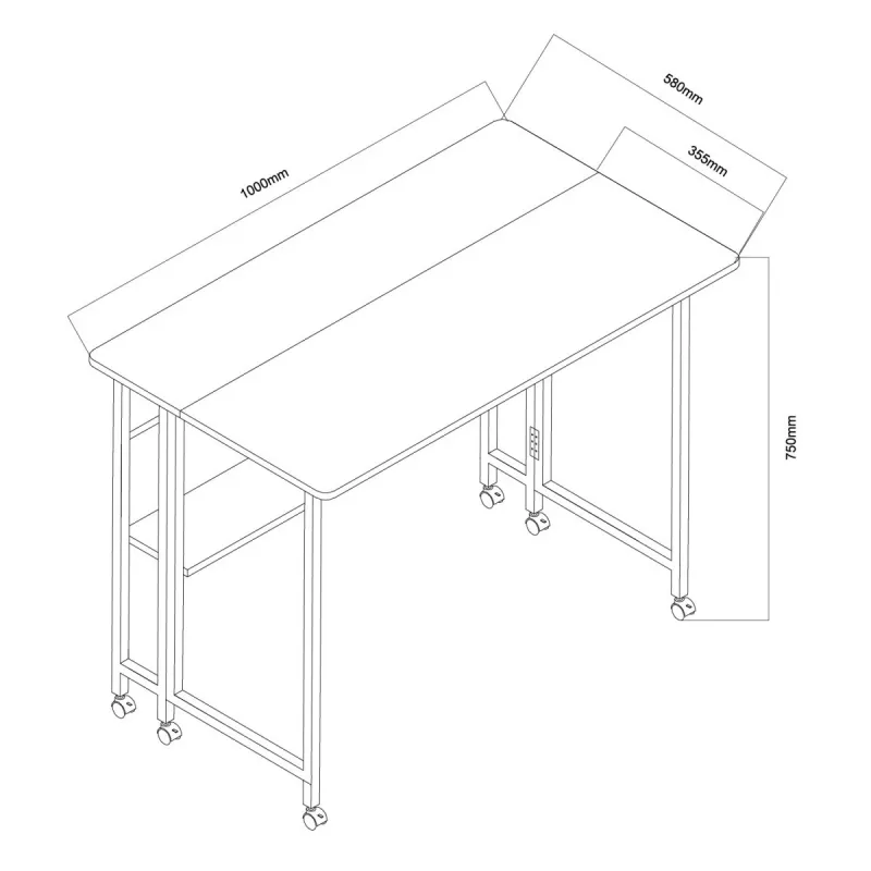 Maclean siirrettävä työpöytä valkoinen MC-126W 50kg