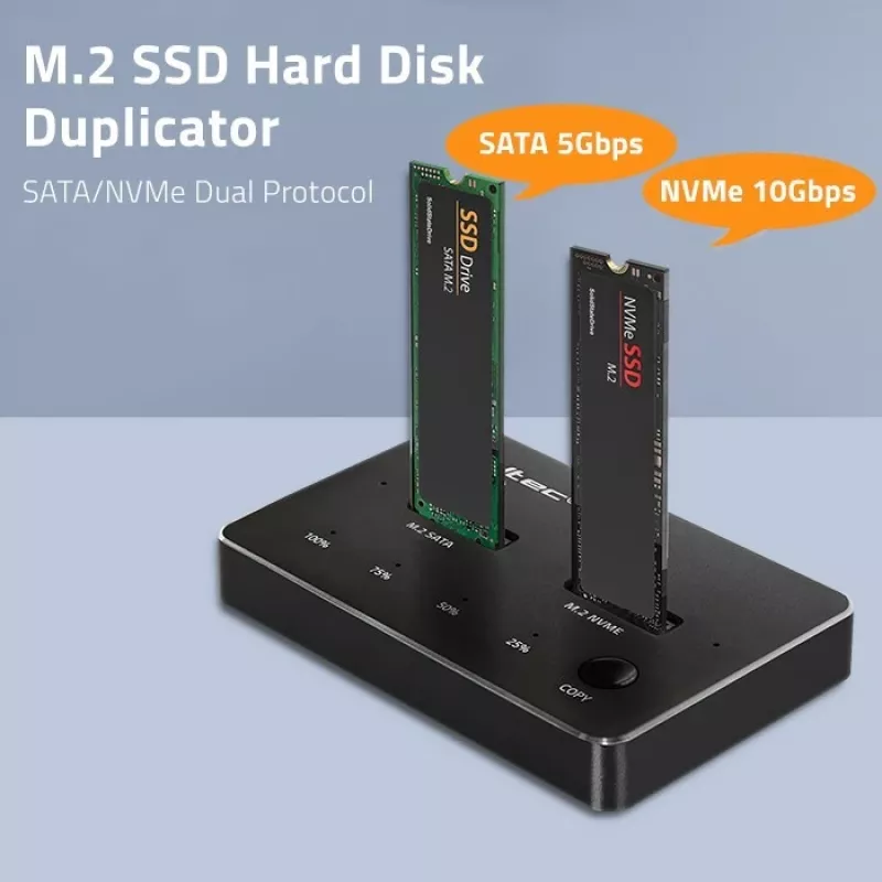 Qoltec 52274 M.2 SSD-telakka | NVMe | SATA | USB-C | DUAL 2 x 2TB