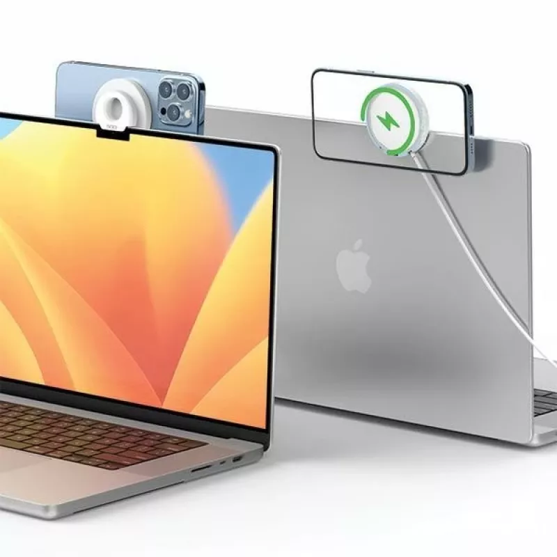 Induktiivinen MagSafe-teline MacBookille valkoinen