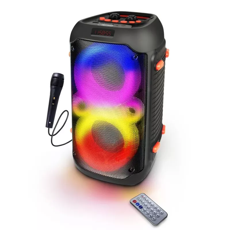 Esperanza EP156 BT FM LED RGB KARAOKE kaiutin musta 20W