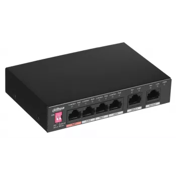 Dahua Technology PFS3006-4ET-60 hallitsematon L2 Fast Ethernet (10/100) Power over Ethernet (PoE) musta