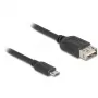 DeLOCK 81518 USB-kaapeli USB 2.0 1 m Micro-USB B USB A musta