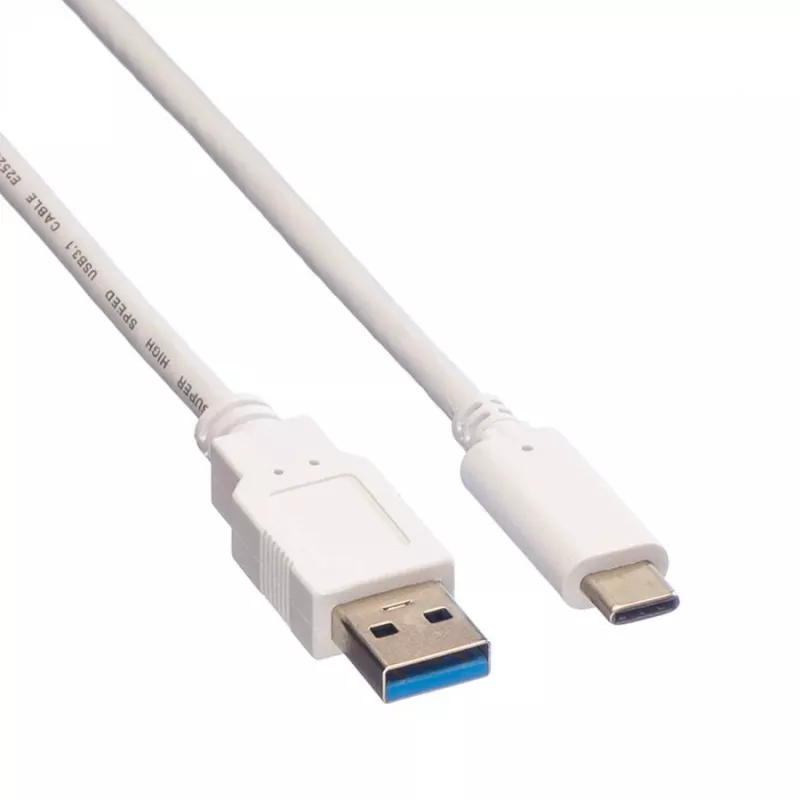 VALUE - USB-kaapeli - USB 3.0 (uros) - USB Type-C (uros) - 5 V - 900 mA - 50 cm - valkoinen (11.99.9010)