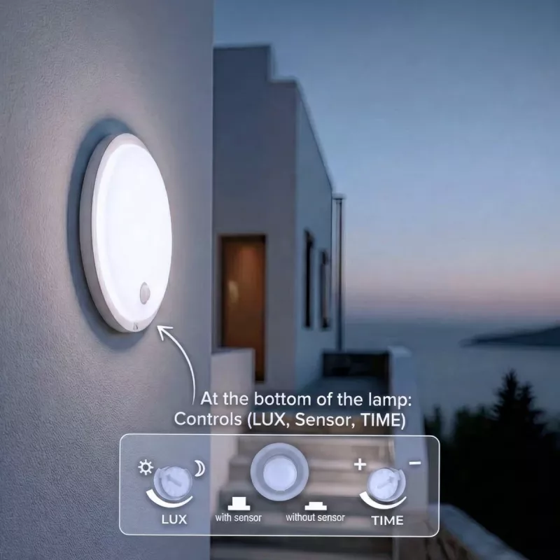 LED-valaisin PIR-tunnistimella MACLEAN MCE525 W — LED-ulkovalaisin liiketunnistimella