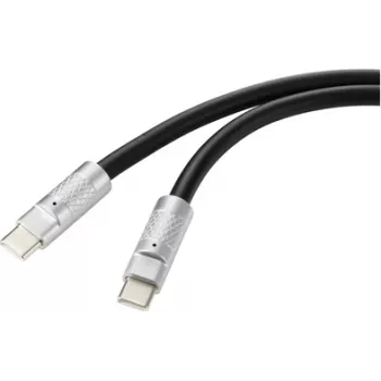 Renkforce USB-C® -kaapeli USB 2.0 USB-C®-uros, USB-C®-uros 1,00 m musta RF-6056872 (RF-6056872)