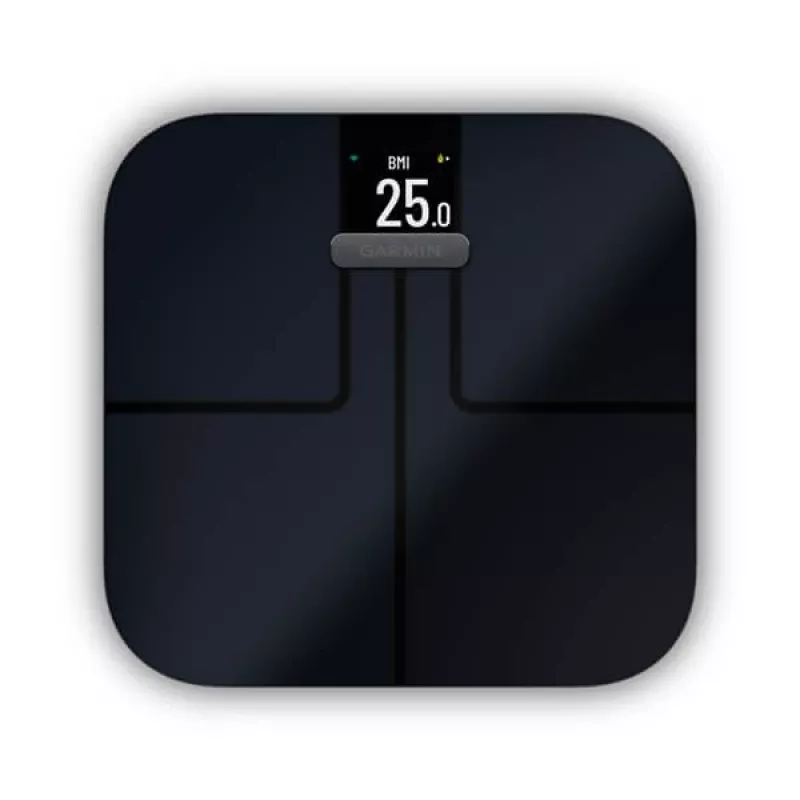 Elektroninen henkilövaaka GARMIN Index S2 — musta, max. 181,4 kg, Wi‑Fi/Bluetooth, kehonkoostumus