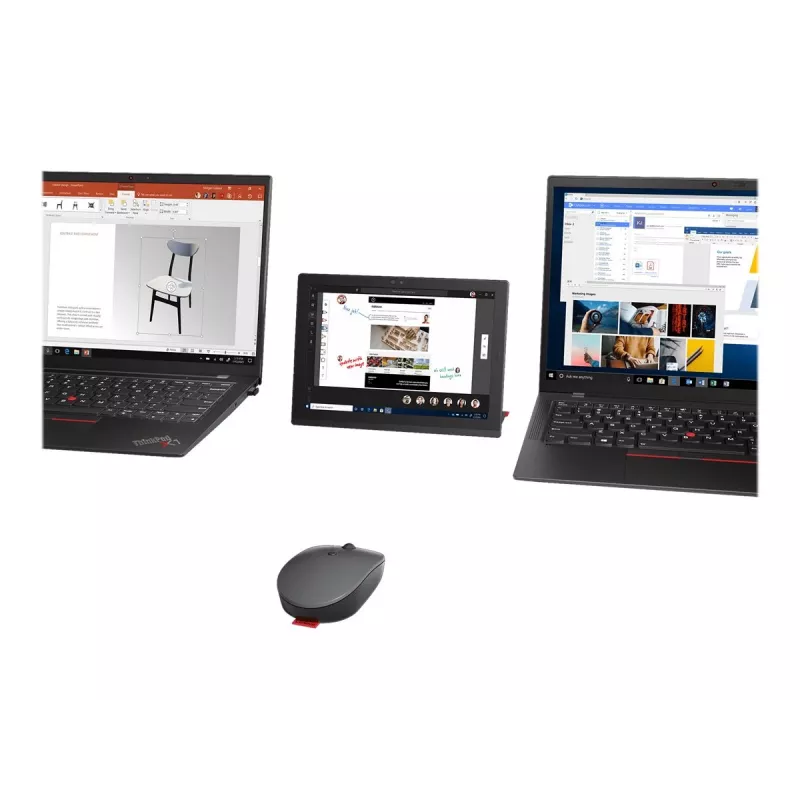 Lenovo Go langaton monilaitemikrofoni Office molempikätinen RF Wireless + Bluetooth + USB Type-A optinen 2400 DPI