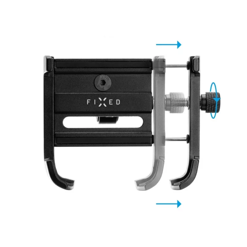 Tabletti- ja älypuhelinpidike FIXED Holder Fixed Bikee ALU 2 säädettävä 360° musta, alumiini, säädettävä kiristyspidike