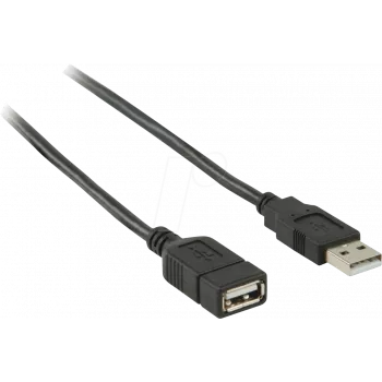 Nedis USB-kaapeli | USB 2.0 | USB-A-uros | USB-A-naaras - 480 Mbps | nikkelöity | 2,00 m | pyöreä | PVC | musta | laatikko