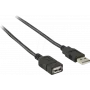 Nedis USB-kaapeli | USB 2.0 | USB-A-uros | USB-A-naaras - 480 Mbps | nikkelöity | 2,00 m | pyöreä | PVC | musta | laatikko