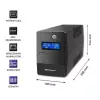 Qoltec Monolith UPS kaksoismuunnos online 0,65 kVA 360 W 2 pistorasiaa