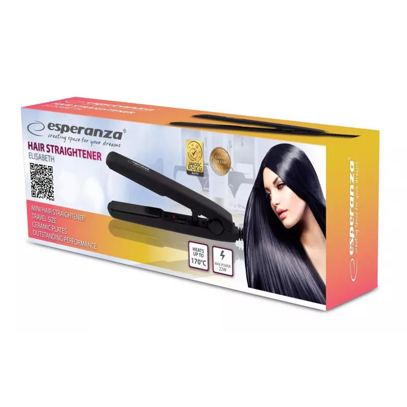 Hiustenmuotoilija Esperanza EBP008 mini 16 cm, 22 W, matkasuoristusrauta