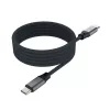 USB-C - USB-C -magneettinen punottu kaapeli FIXED FIXDBM-CC12-GR, USB 2.0, 1,2 m, harmaa