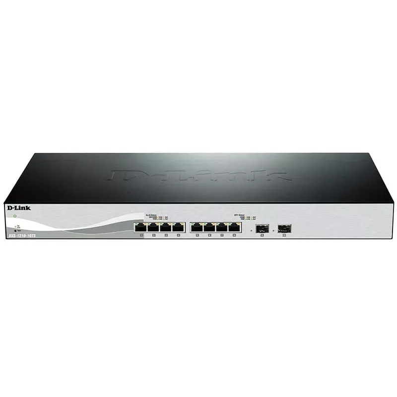 D-Link DXS-1210-10TS hallittava L2/L3 10G Ethernet (100/1000/10000) 1U musta, hopea