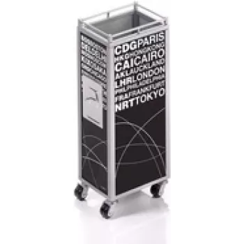 TROIKA MINI TROLLEY kynäteline metalli musta valkoinen