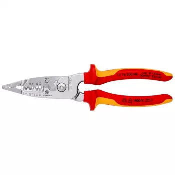 Kaapelinkuorija Knipex 13 76 200 ME 6 mm kuorintakapasiteetti punainen ruostumaton teräs keltainen