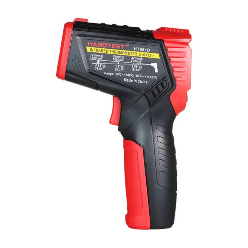 Digitaalinen laserpyrometri Habotest HT651D — kosketon infrapunalämpömittari