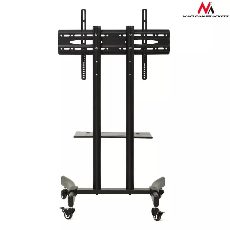 Maclean MC-739 ammattimainen televisiovaunu pyörillä, 32-65 tuumaa (165,1 cm), enintään 40 kg, VESA enintään 400x600, musta