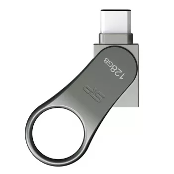 USB-muistitikku Silicon Power C80 128GB USB 3.2 Gen 1 (Type-A / Type-C) titaani