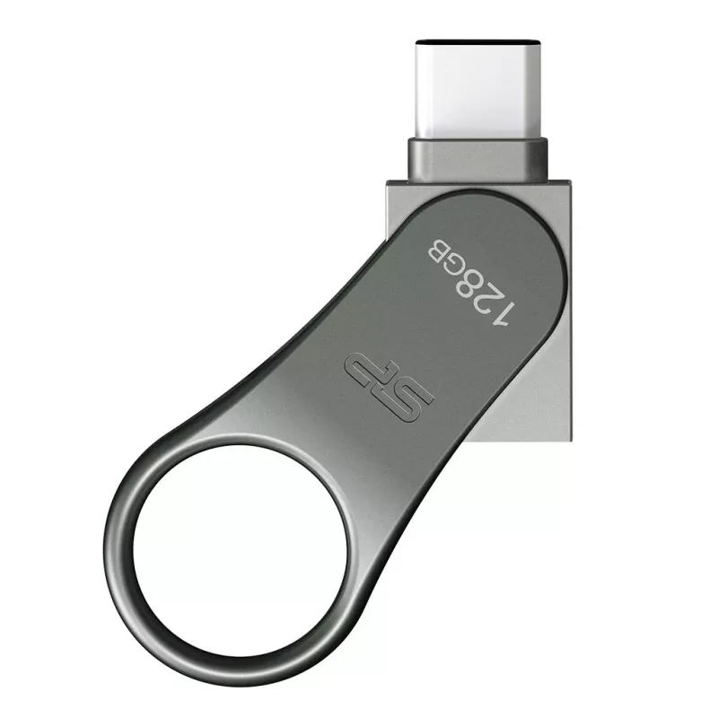 Silicon Power Mobile C80 128 GB USB-muistitikku, USB Type-A / USB Type-C, USB 3.0 (3.1 Gen 1), titaani